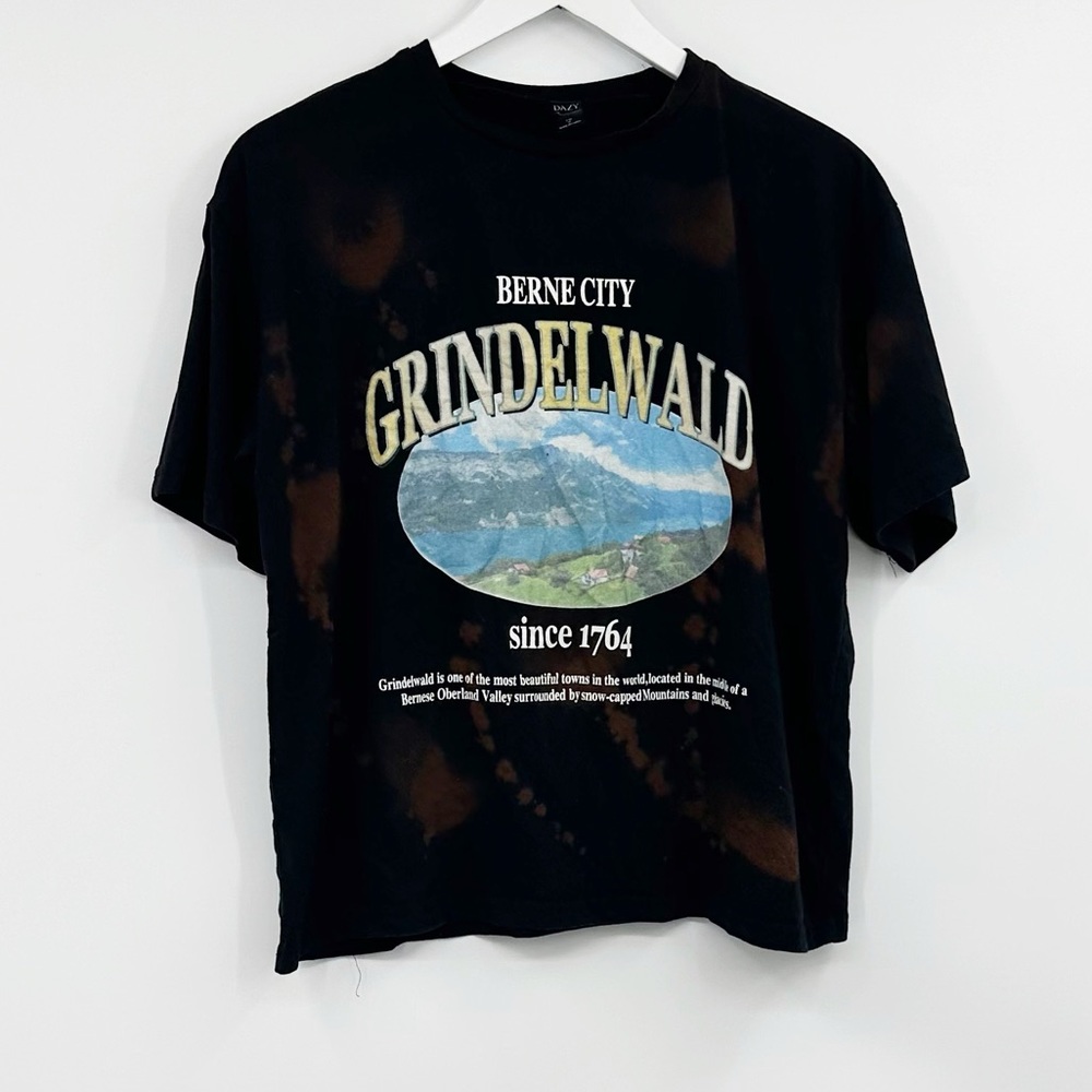 Berne City Grindelwald Bleached Washed Short Sleeve Shirt Size Medium